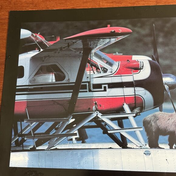 Alaska Poster Board Photo Print 28x19 Sea Plane With Bear - Picture 3 of 4
